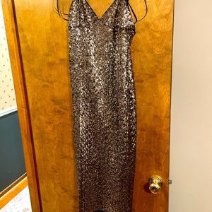 Milly gold sequin midi dress